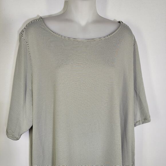 Denim & Co. BRRR Jersey Cool To Touch Boat Neck Elbow Sleeve Top Olive Green 2X - Picture 3 of 9